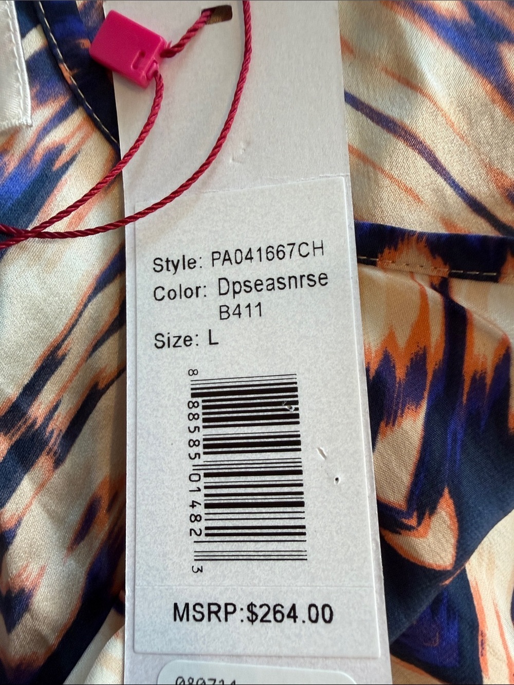 NEW Parker 100% Silk Multi-Colored Printed Romper Size L Navy & Cream Pockets - Picture 8 of 12